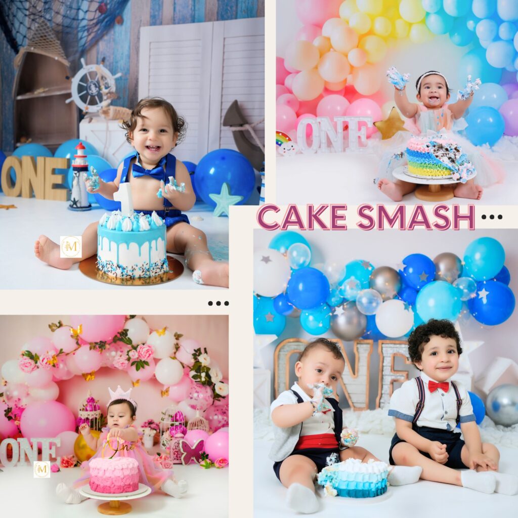 Cake Smash Photoshoot Collage